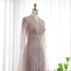 SC032 Pink Cape Sleeve Dress