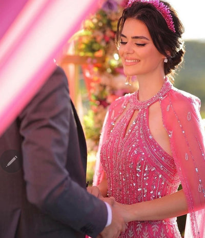 SC020 Beaded Cape Dress