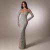 SC487 Sage Beaded Gown